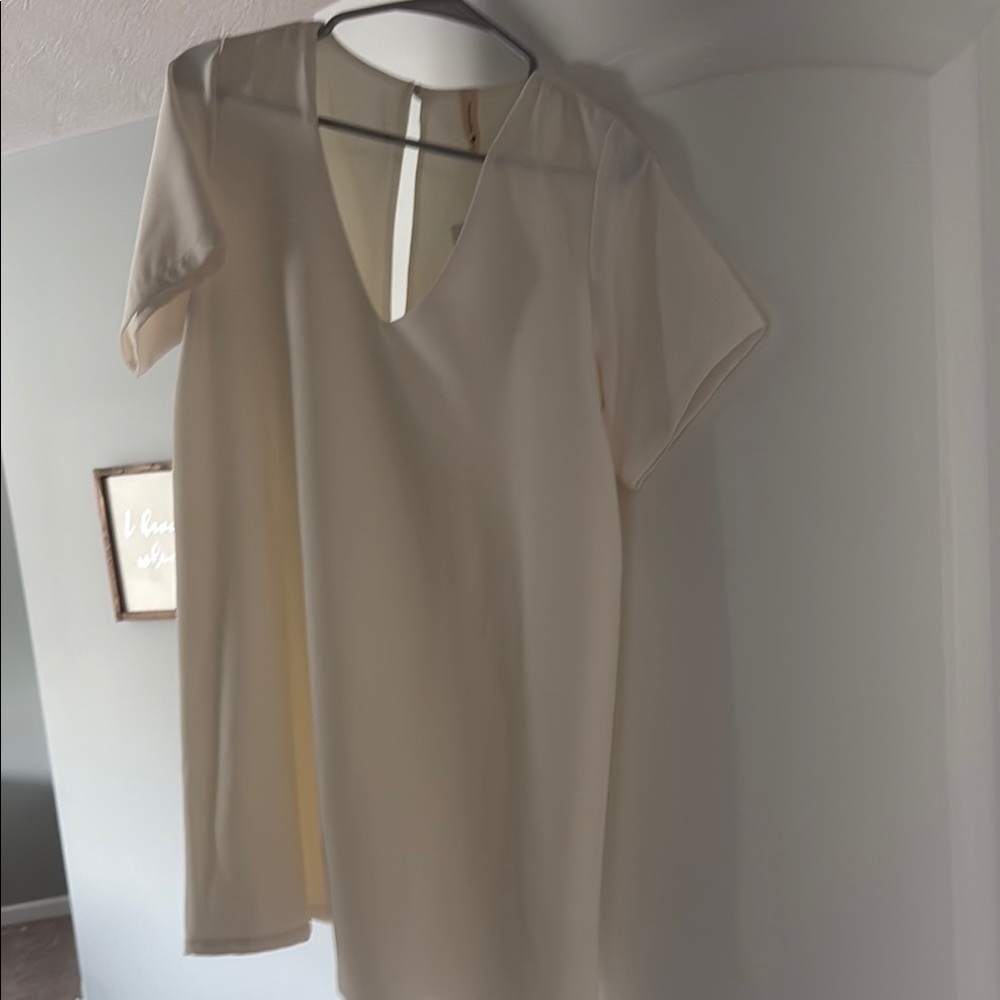 NWT winter white shift dress size small